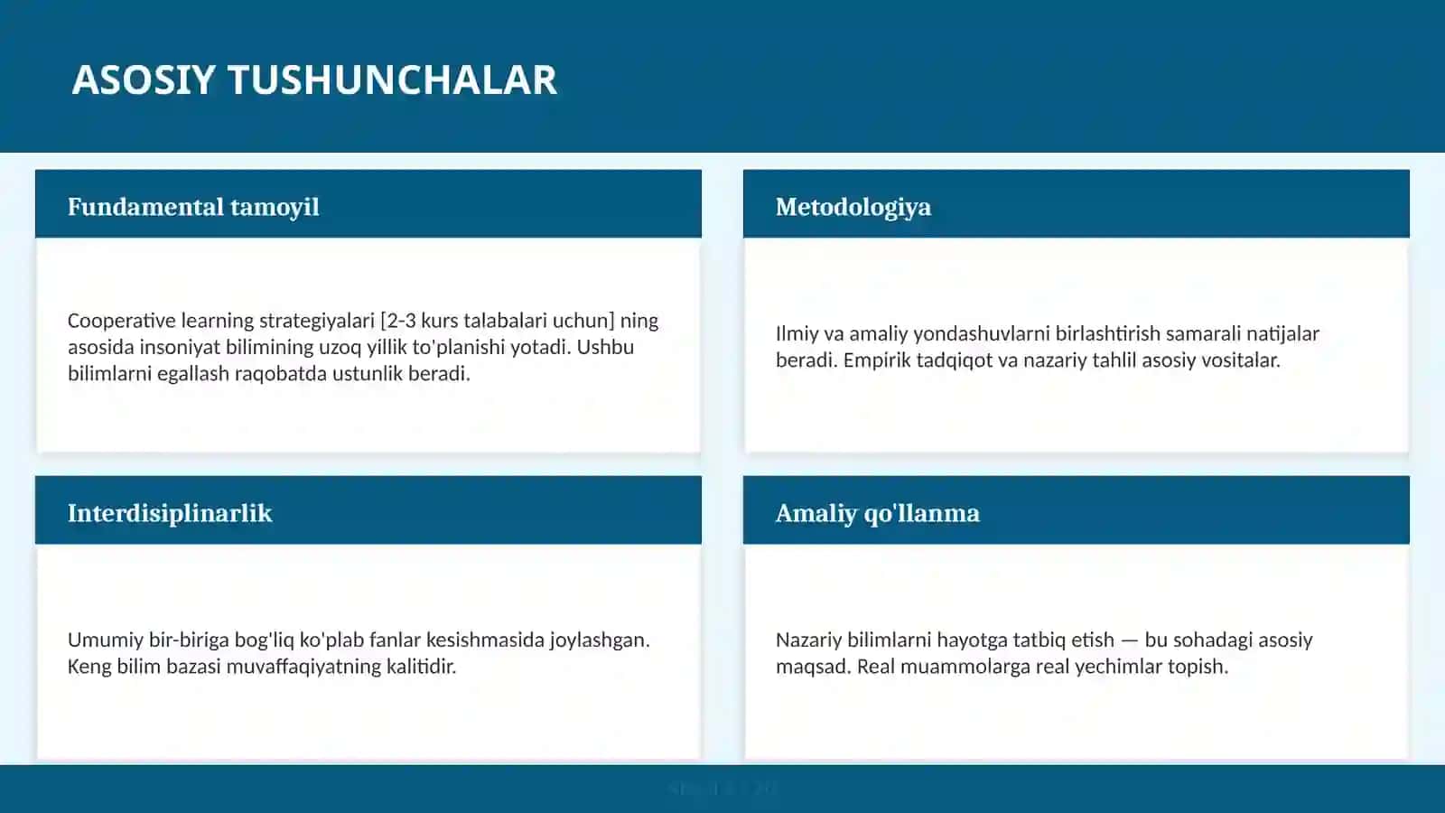 Cooperative learning strategiyalari [2-3 kurs talabalari uchun] 4