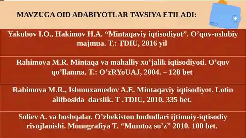 Mintaqaviy iqtisodiyot 4