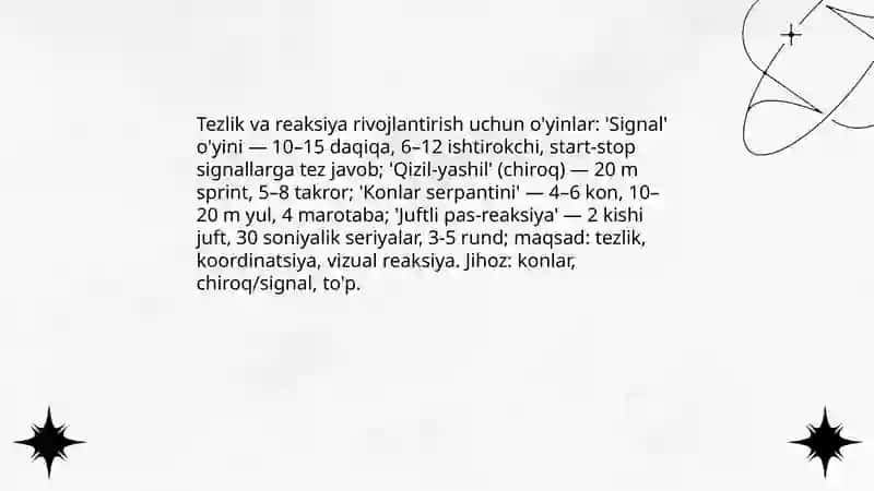 Sport oyini mashg'ulotlarida beriladigan harakatli o'yinlar 4