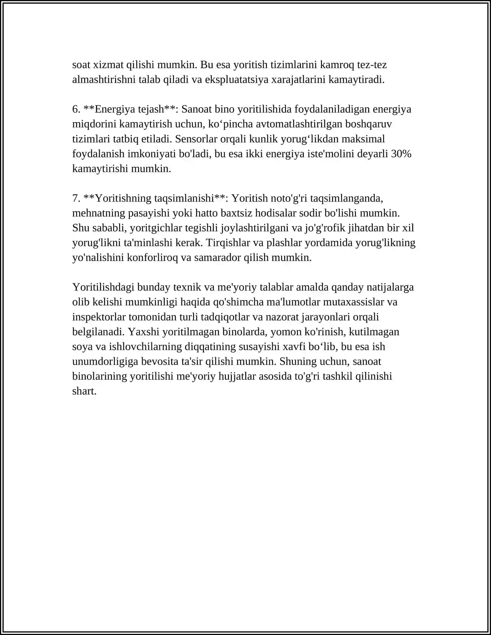 Sanoat binolarining yoritilish standartlari 4