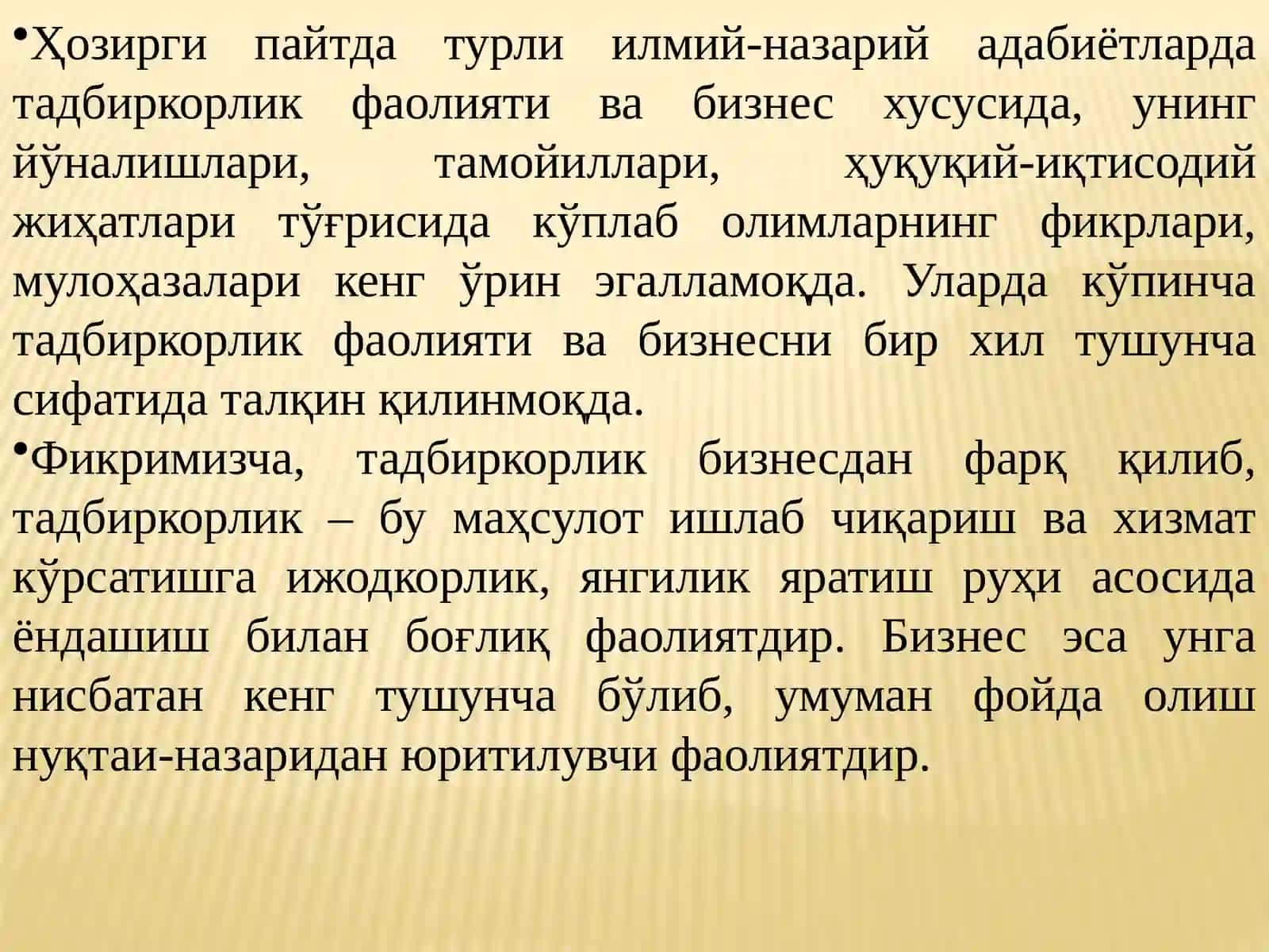 KICHIK BIZNES VA XUSUSIY TADBIRKORLIK 4