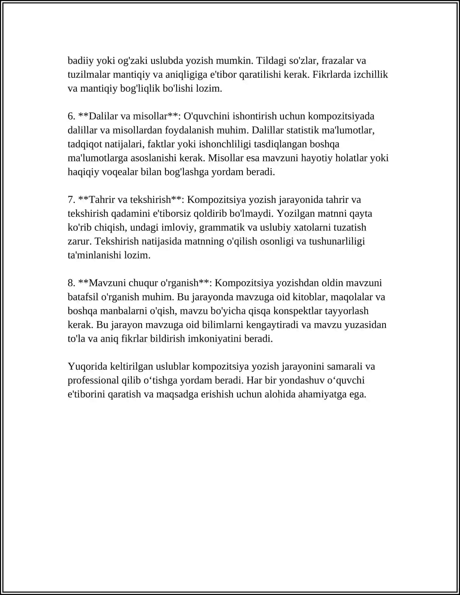 NUTQ USLUBLARINING HAR BIRIGA MATN TUZIAH 4