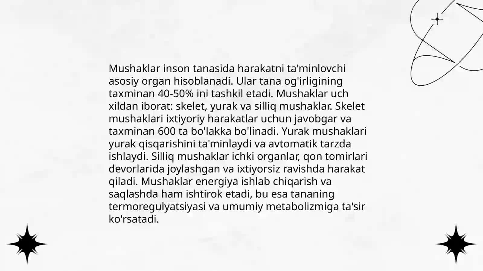 Muskullar togrisida umumiy tushuncha 4