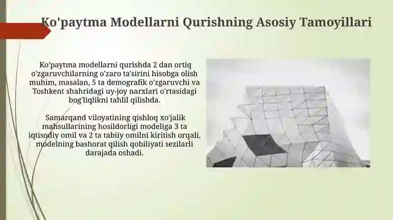 Additiv va multiplakativ ekonometrik modellarni tuzish 4