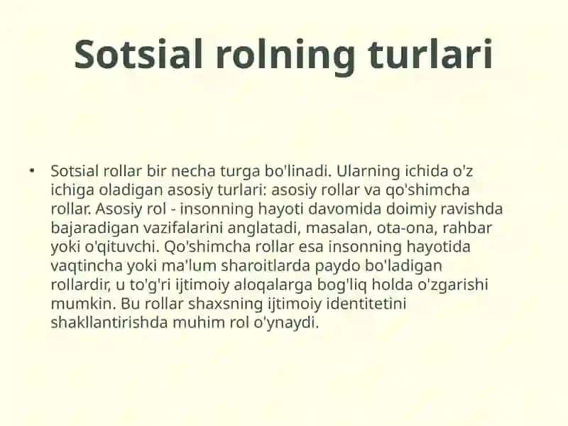 Sotsial rol tushunchasi 4