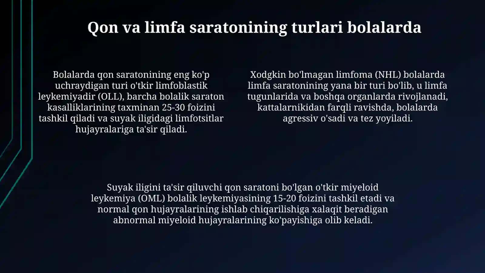 Qon va limfa oʻsmalari bilan ogʻrigan bolalar 4