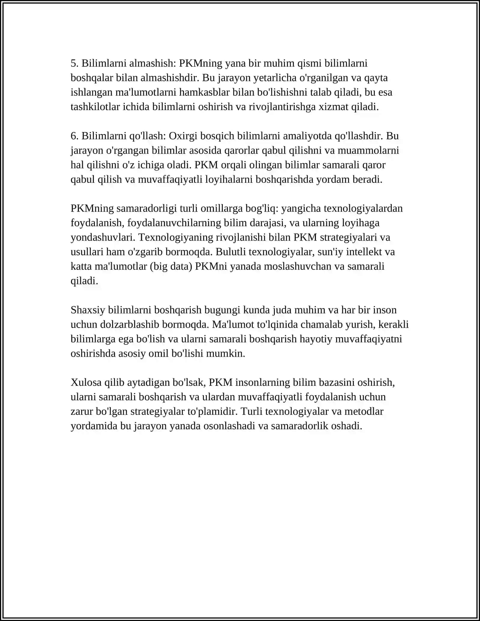 PKM LARNING ASOSIY XOSSALARI VA SINFLANISHI 4