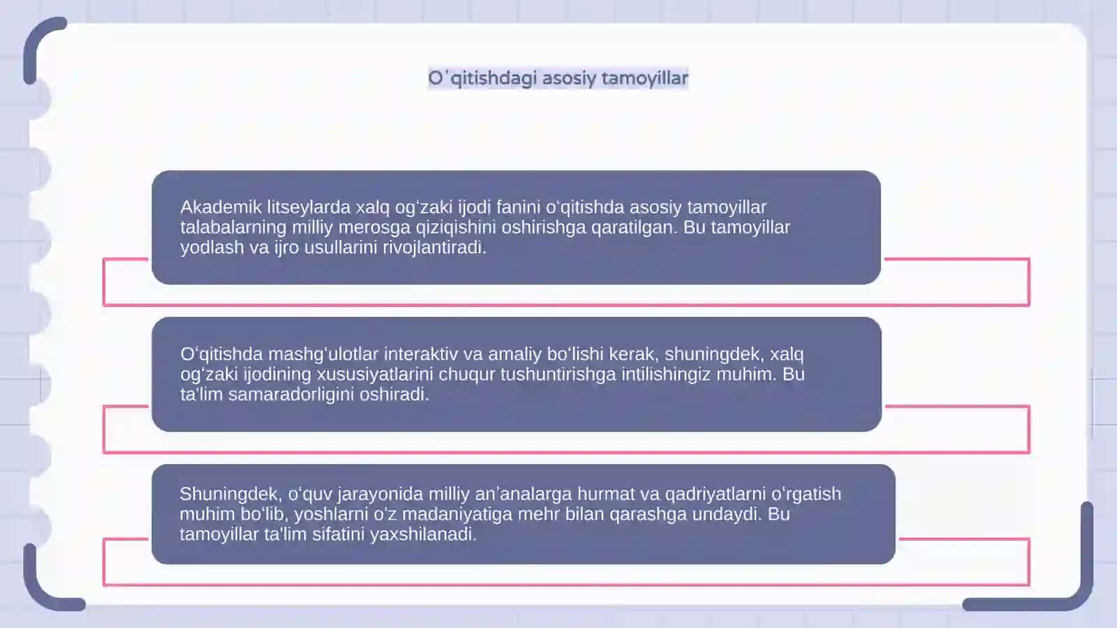 Xalq ogʻzaki ijodi fanining oʻqitishdagi oʻziga xos tamoyillari 4