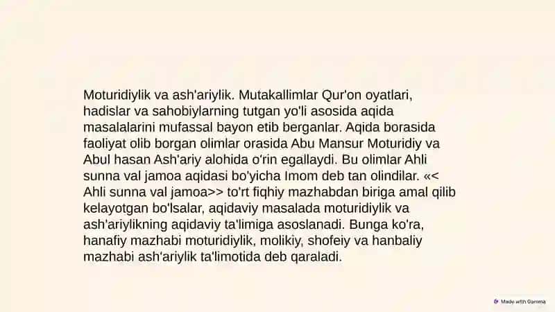 Moturidiylik va Ash'ariylik: Islom Aqidasida Ikki Yo'nalish 4