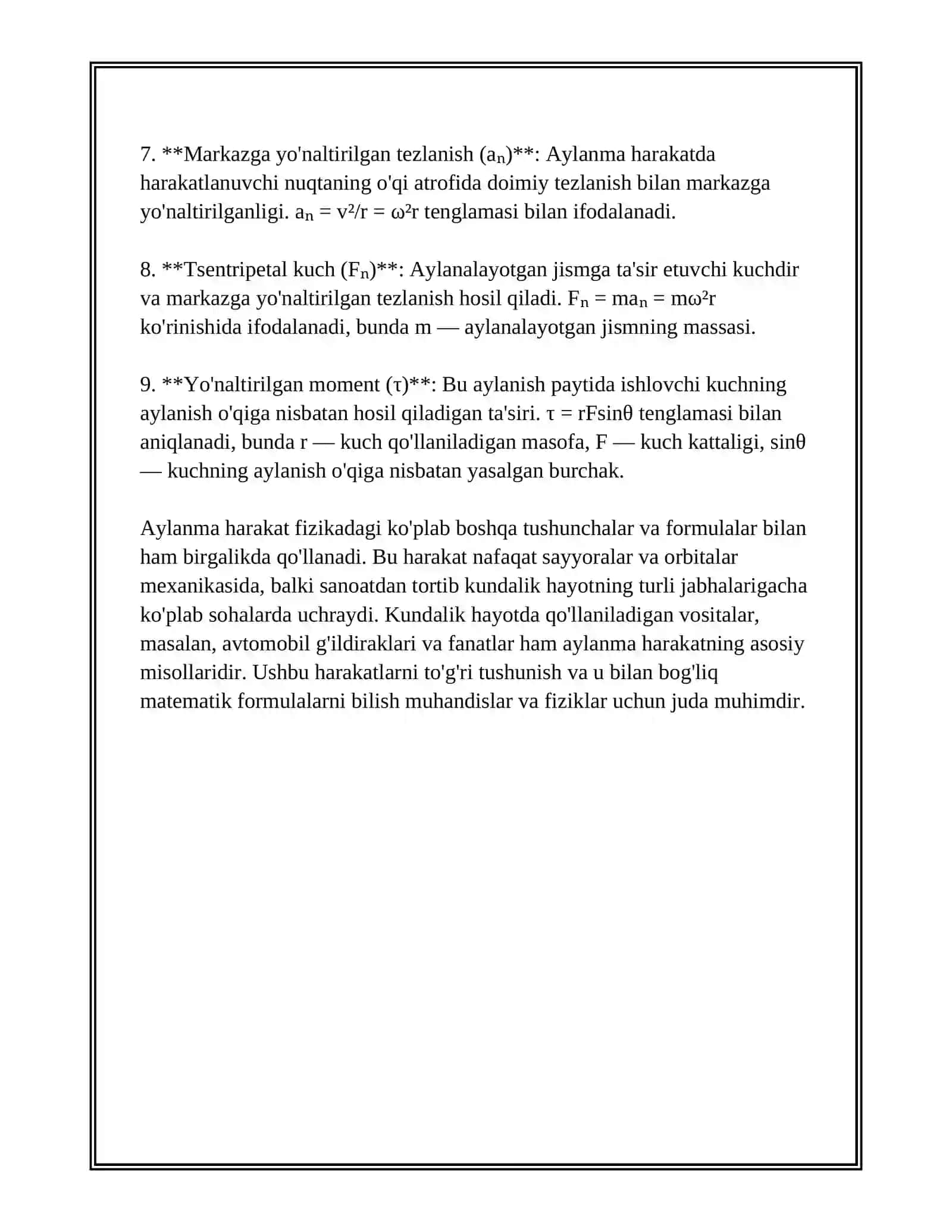 MODDA VA ENERGIYANING AYLANMA HARAKATI 4