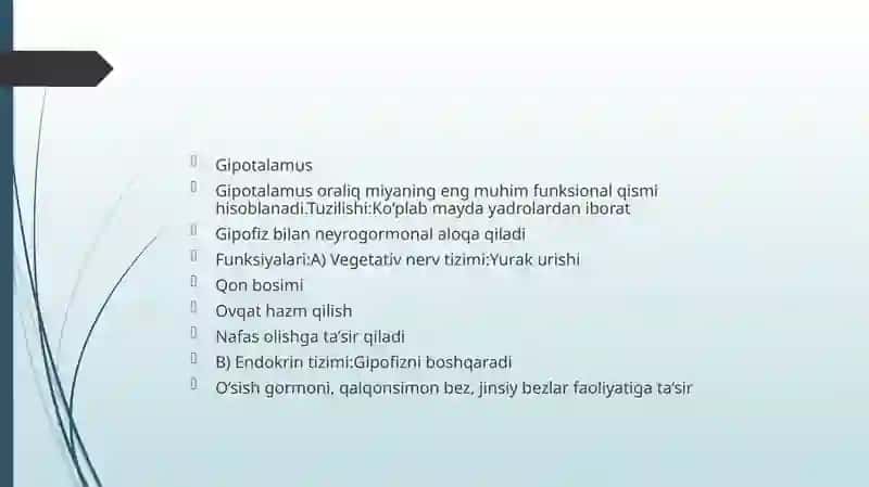 Oraliq Miya (Diencephalon) 4