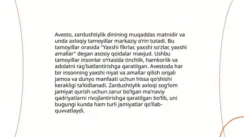 Avesto va Zardushtiylik Dinining Asosiy G'oyalari 4