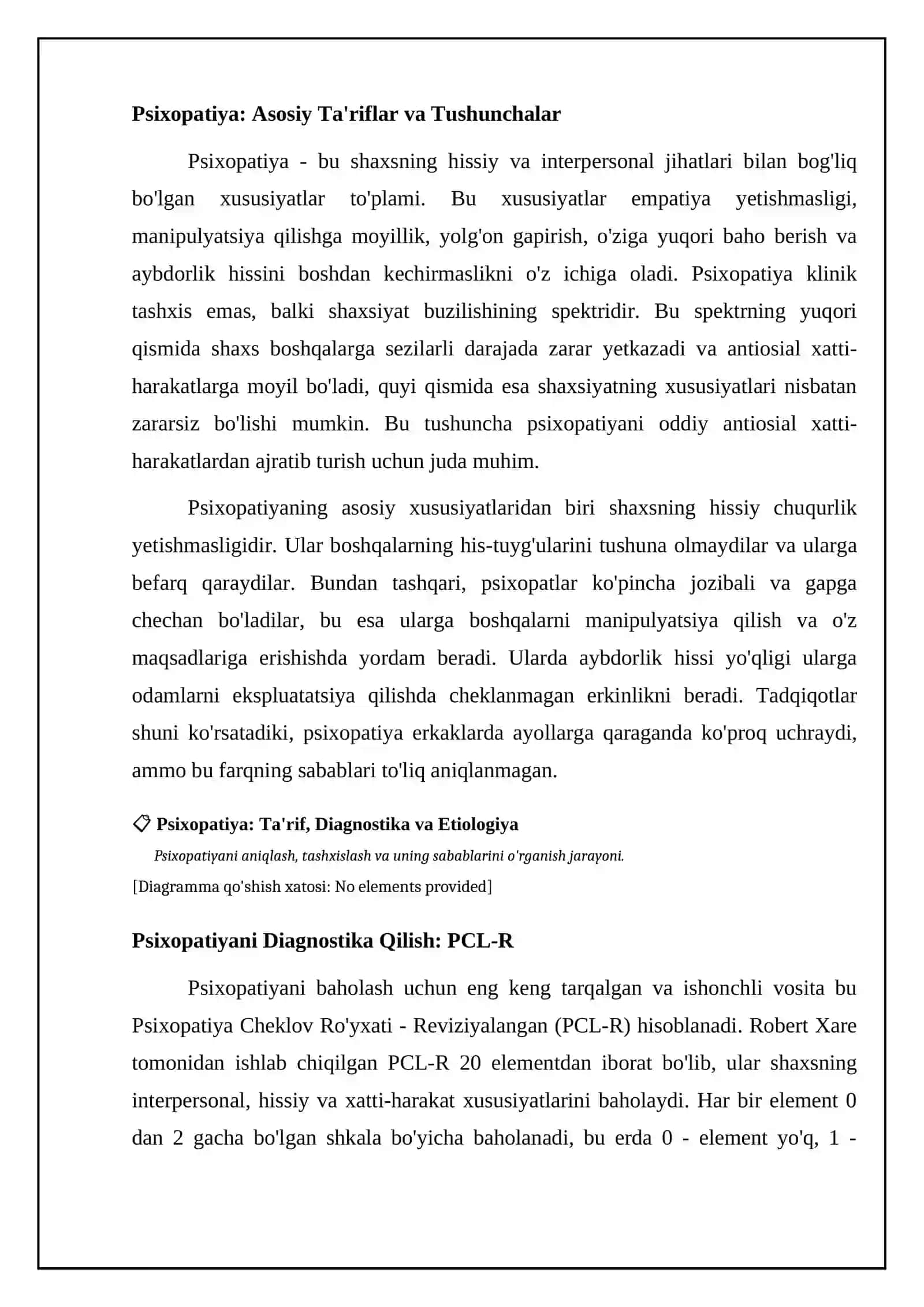 Psixopatiya: Ta'rif, Diagnostika va Etiologiya 4