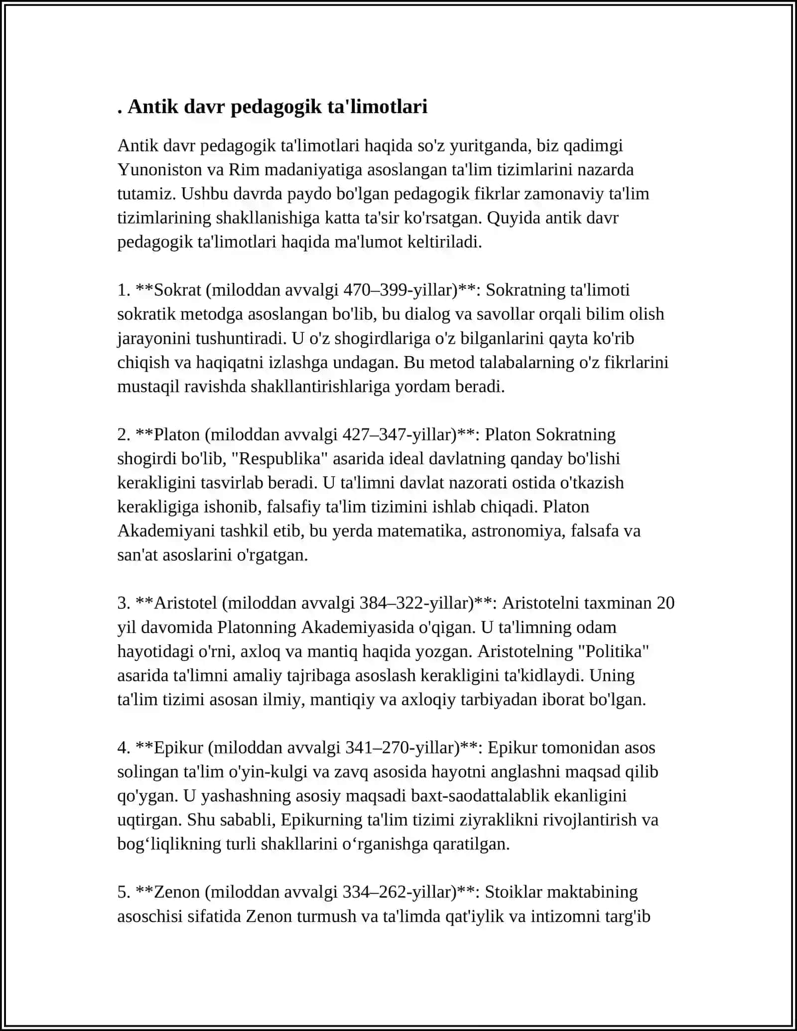 Antik davr pedagogik ta'limotlari 4