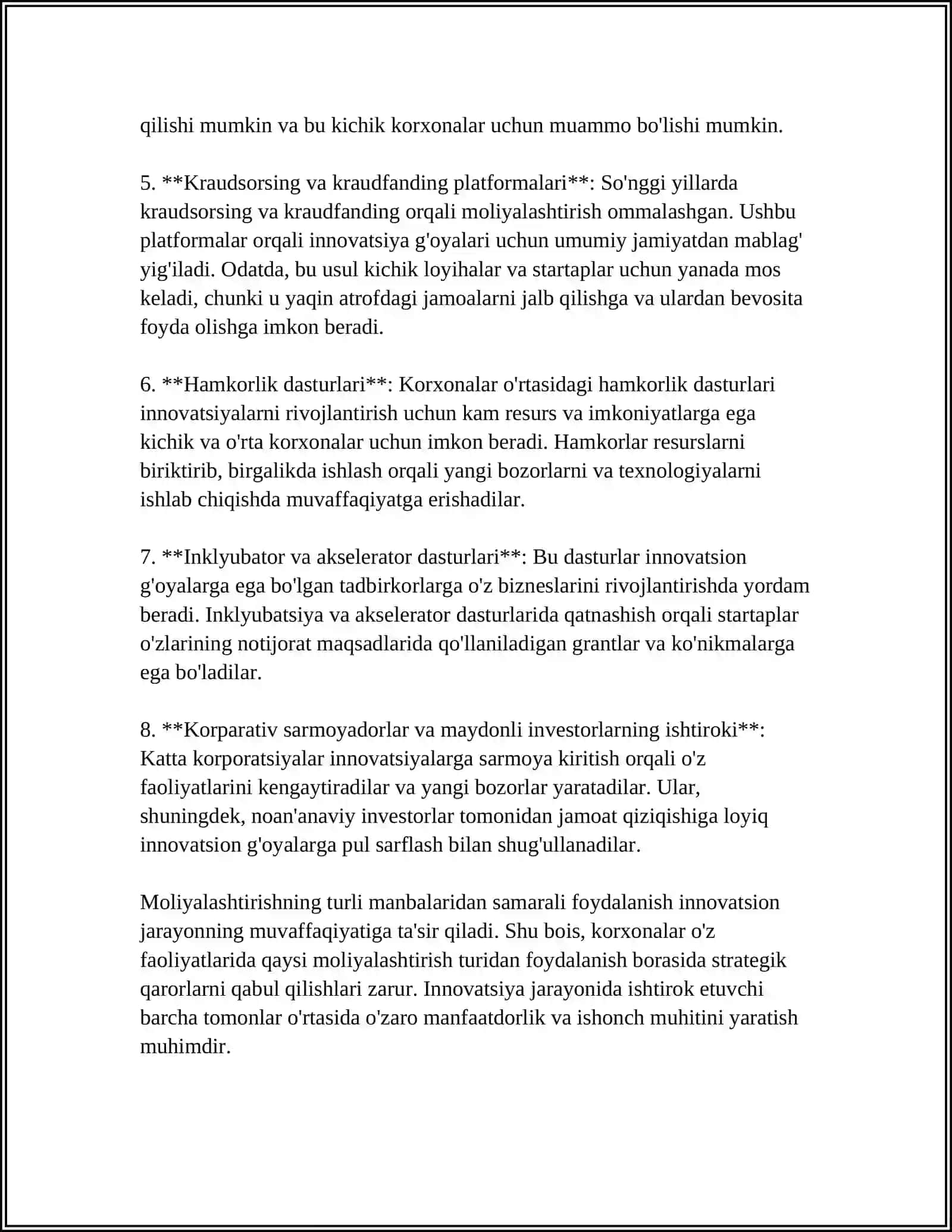 INNOVATSIYALARNI MOLIYALASHTIRISH 4