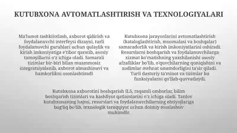 Kutubxona axborot boshqaruvi tamoyillari 4