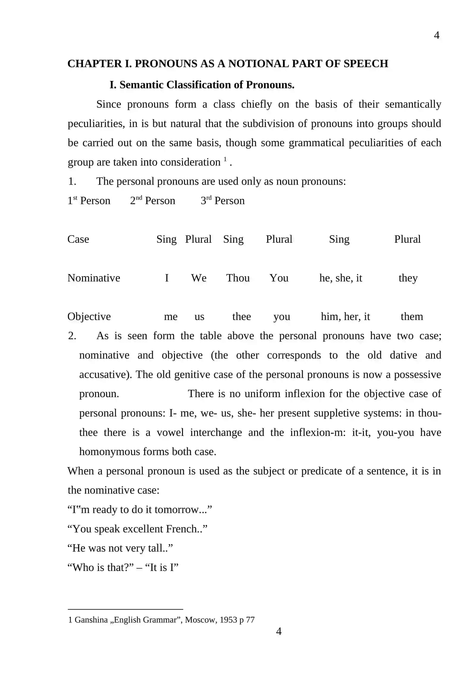 Personal Pronouns in Linguistics 4