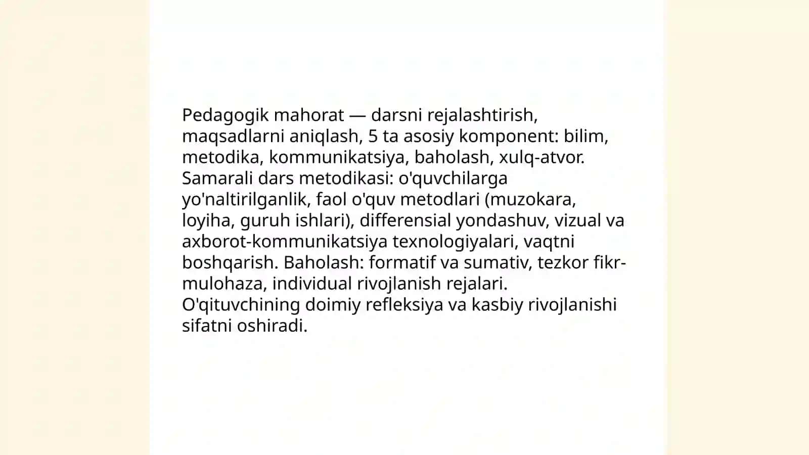 O'qituvchining kasbiy va shaxsiy rivojlanishi va shakllanishi 4