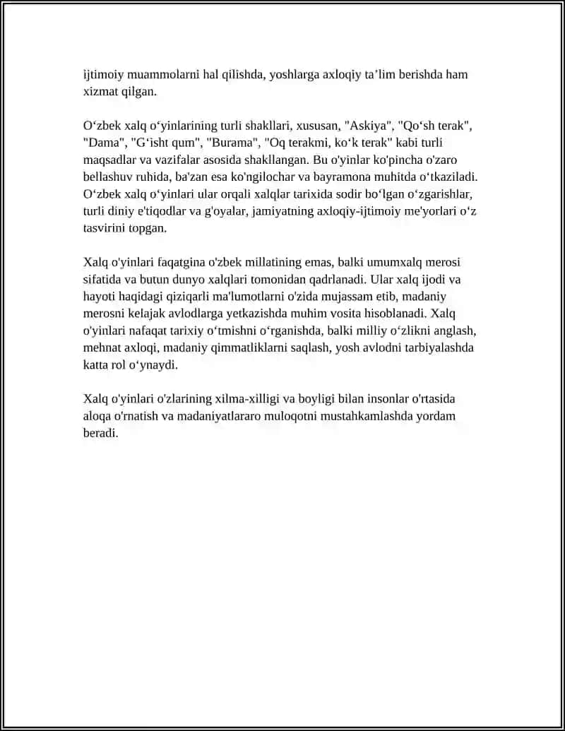 XALQ O'YINLARI 4