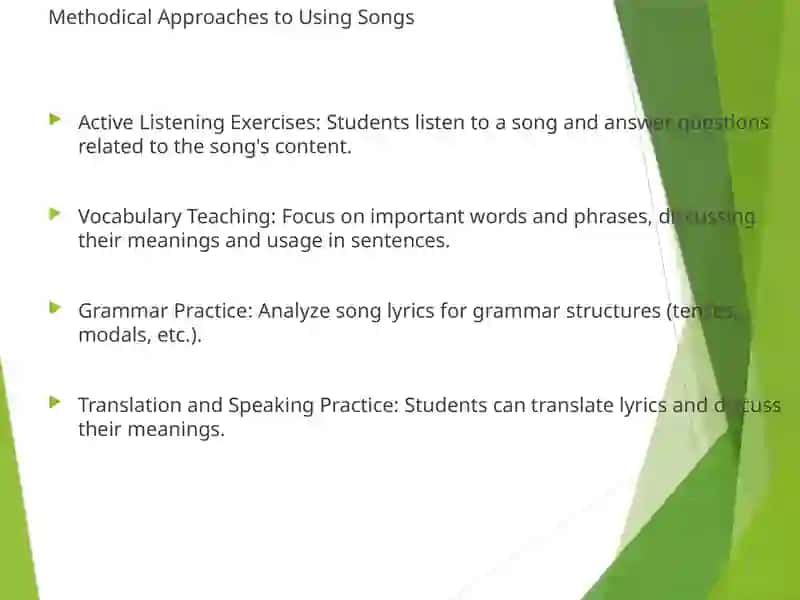 Methods of English Teaching on the Base of Songs 4