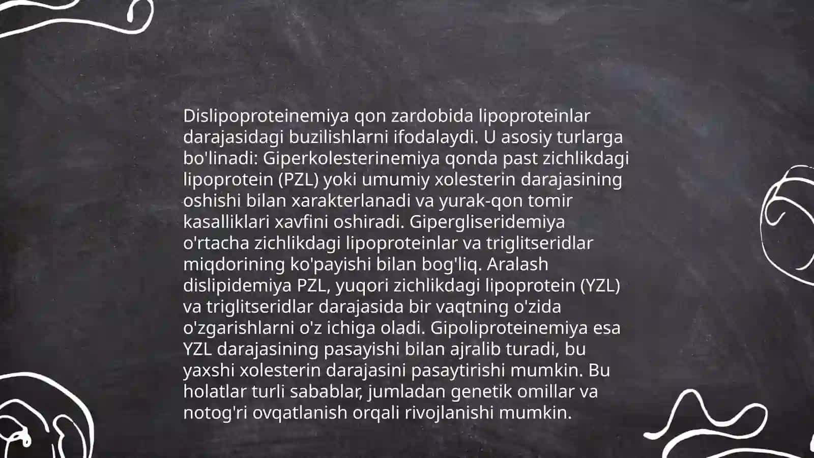 Yoğ bosish semirish Dislipoproteinemiya turlari 4