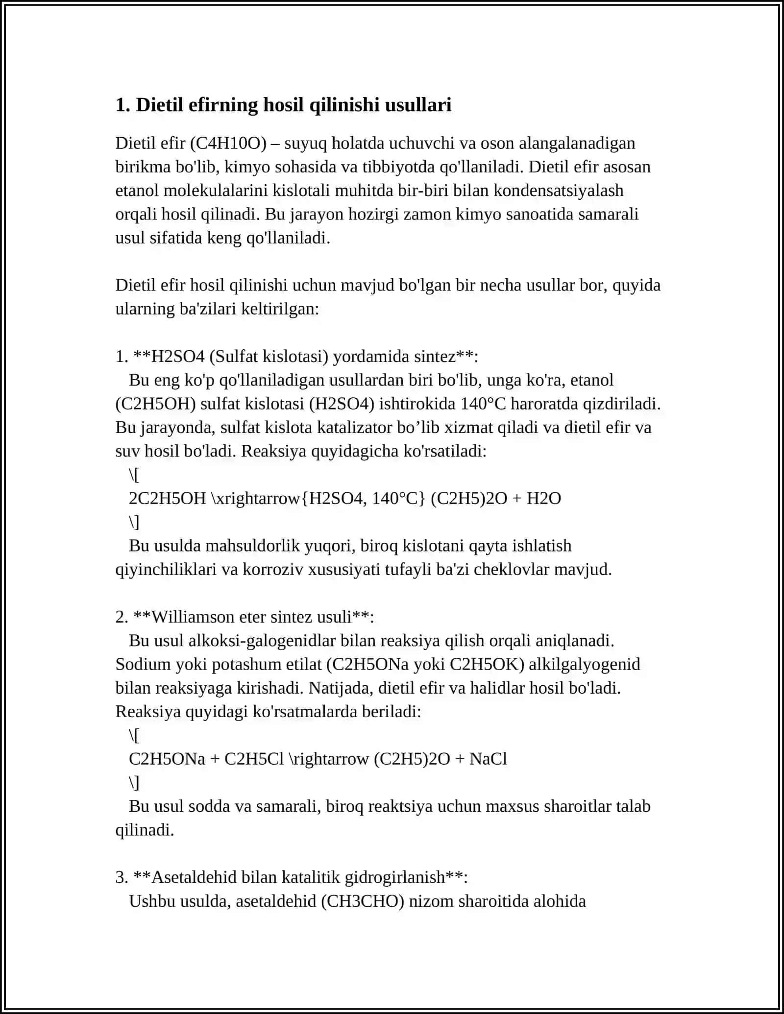 DIETIL EFIRNING HOSIL QILINISHI 4