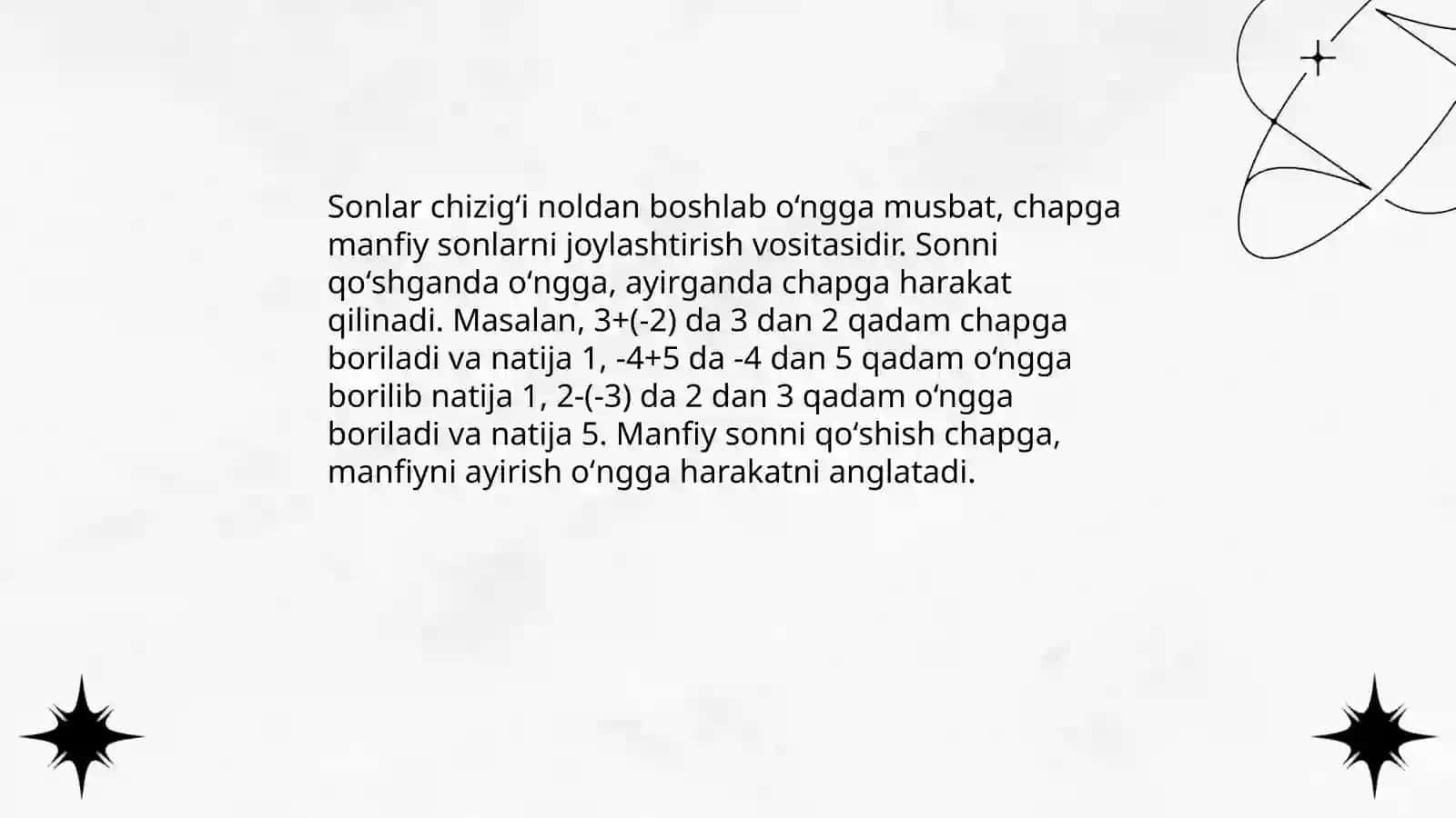 Nomanfiy butun sonlar ustida arifmetik amallarni oʻrgatish metodikasi 4