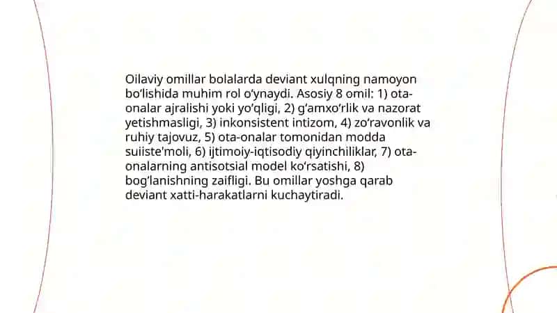 Bolalarda deviant xulqning namoyon boʻlishi 4