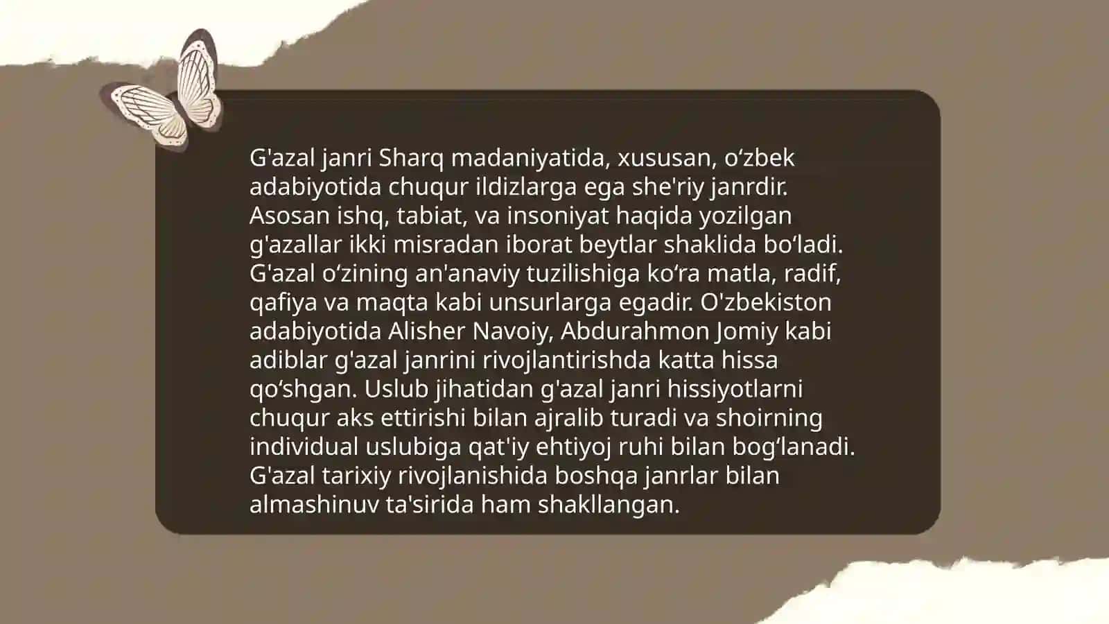 G'azalning umumiy mazmuni 4