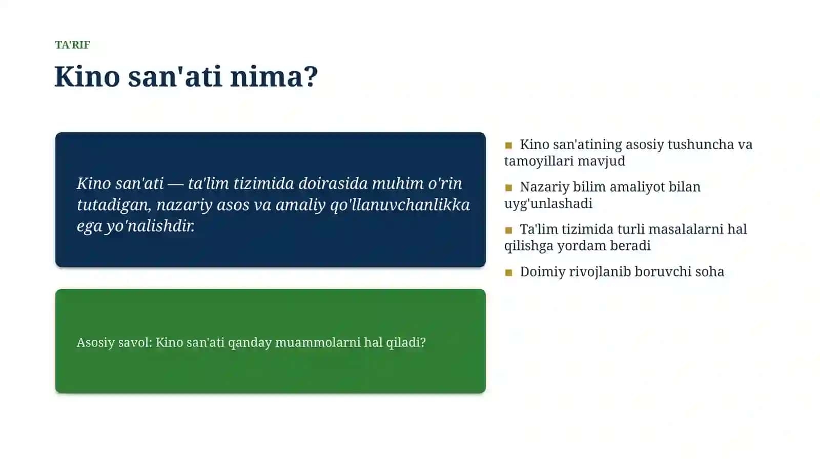 Kino San'ati Asoslari va Tushunchasi 4