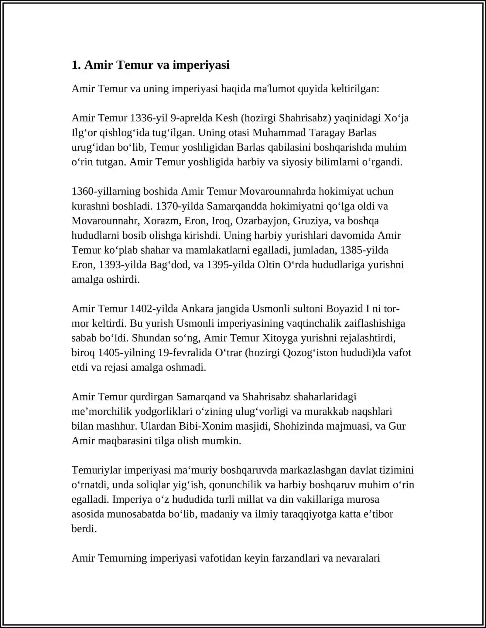 AMIR-TEMUR BUYUK DAVKAT ARBOBI 4