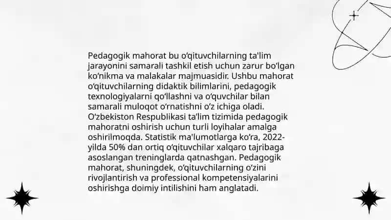O'qituvchiga shaxsga quyiladigan talablar? 4