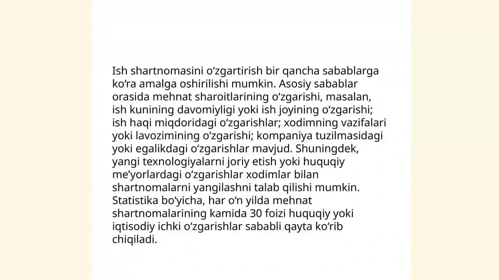 Mehnat shartnomasini o‘zgartirish 4