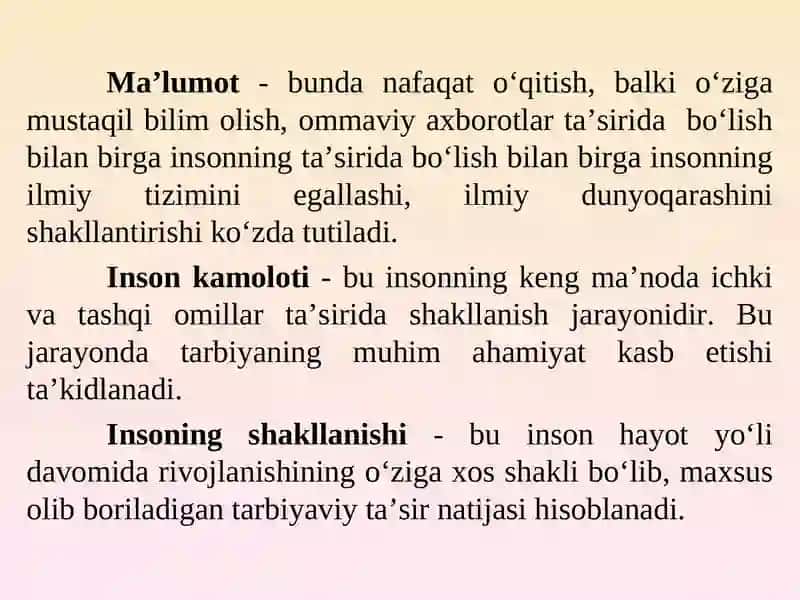 Ta’lim-tarbiya jarayonining mazmuni va mohiyati 4