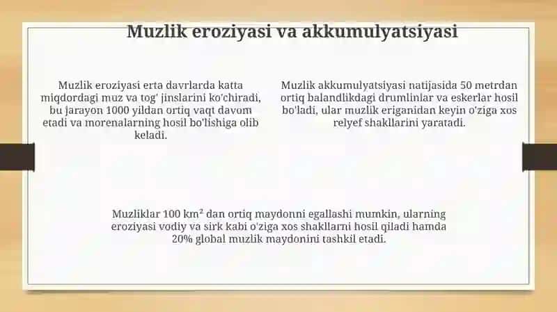 Muzlik va qor jarayonlarining relyefga tasiri 4