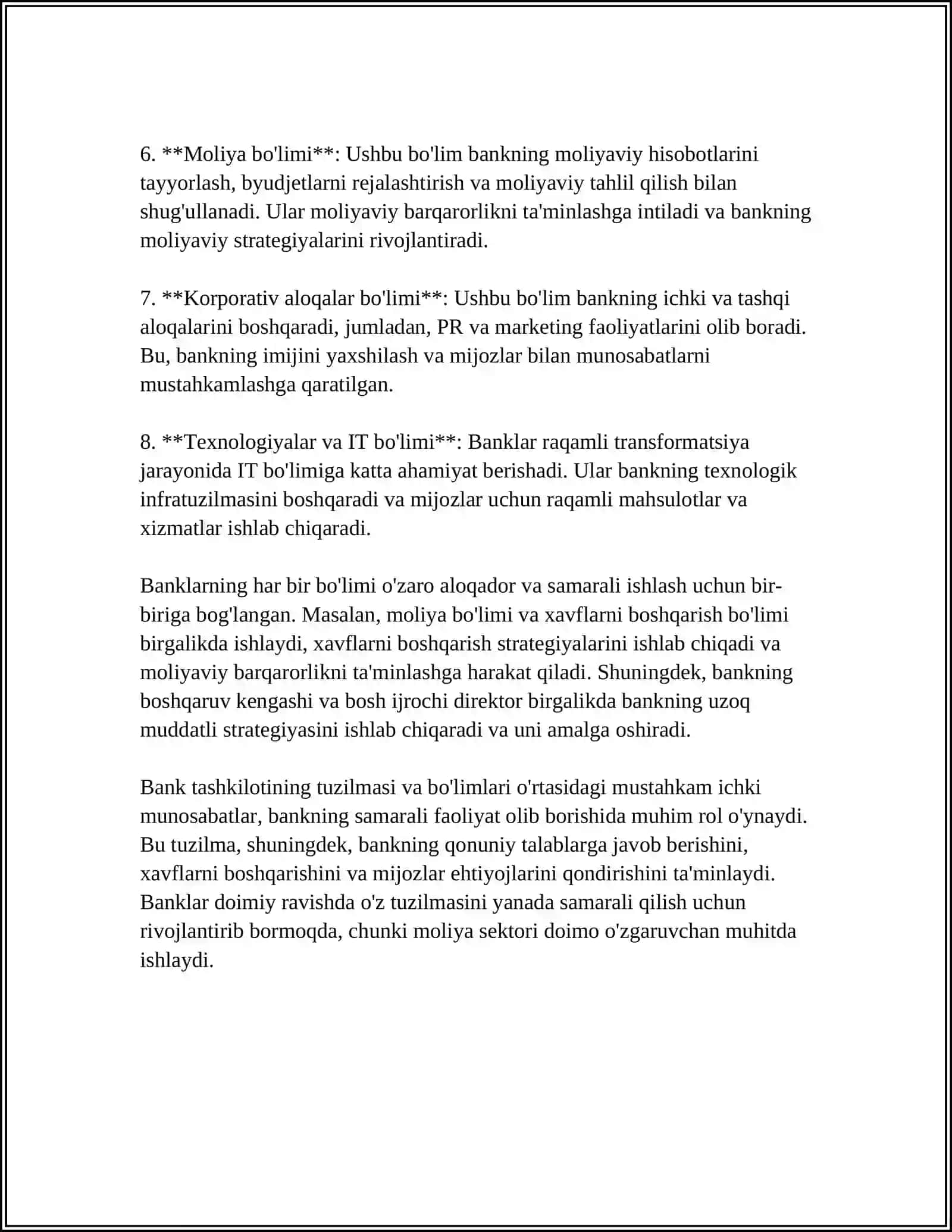 BANKLARNING TUZILISHI 4