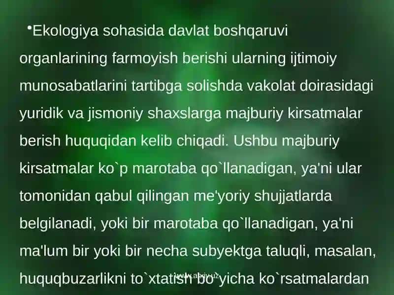 Ekologiya sohasida davlat boshqaruvi 4