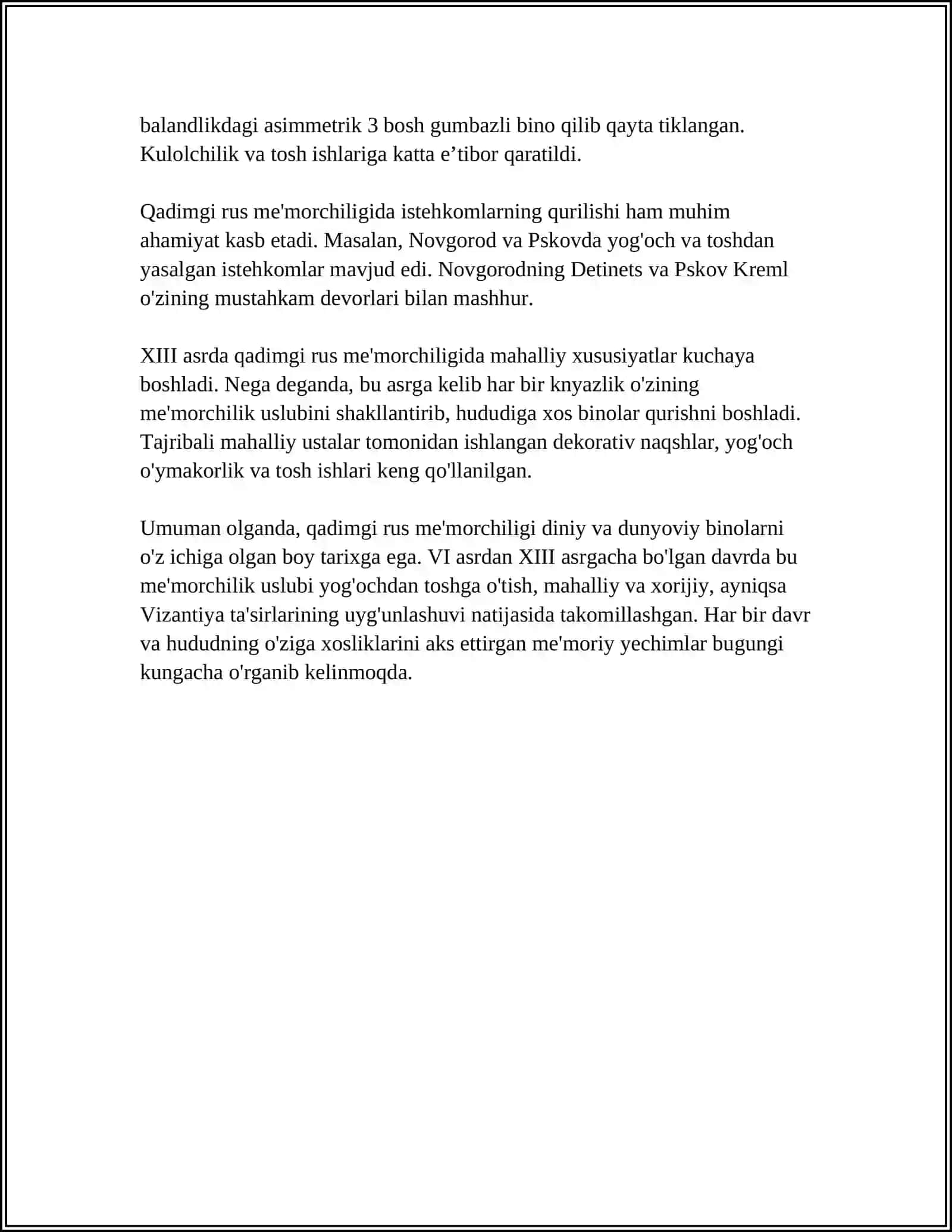 ROSSIYANING ARXITEKTURAVIY TARIXI 4