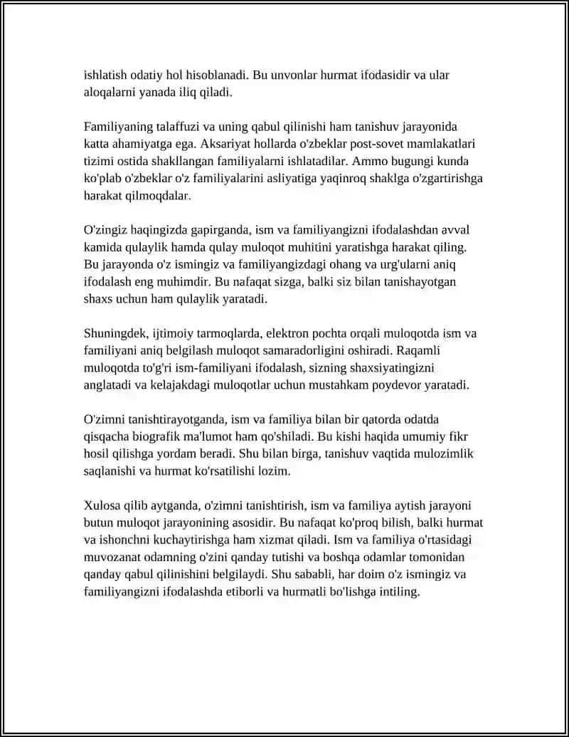 Mavzu: SICH VORSTELLEN, BEKANNTSCHAFT 4