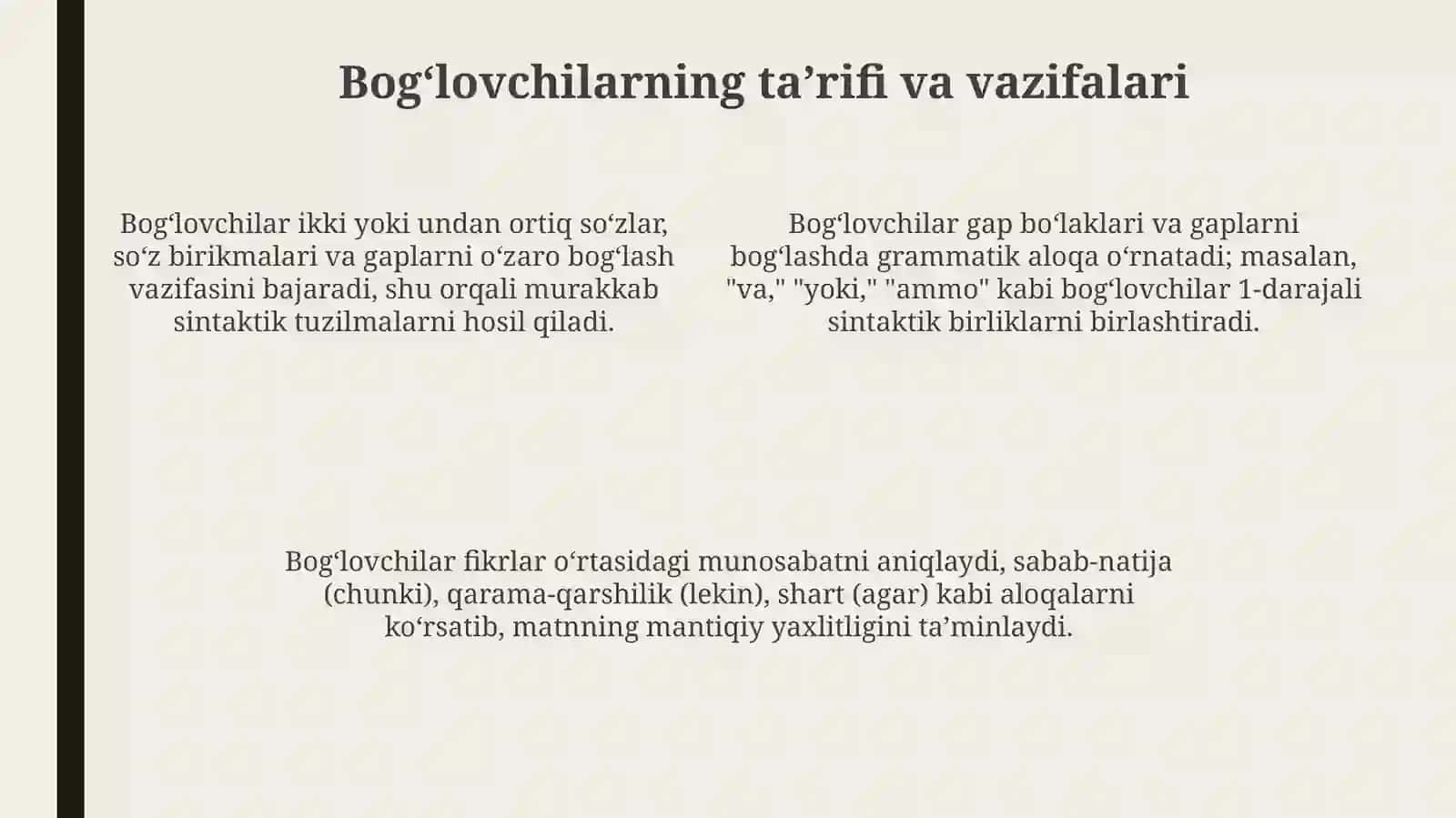 Bogʻlovchilar 4