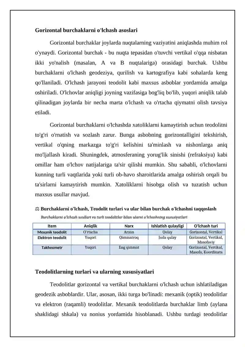 Burchaklarni O'lchash Asoslari va Usullari 4