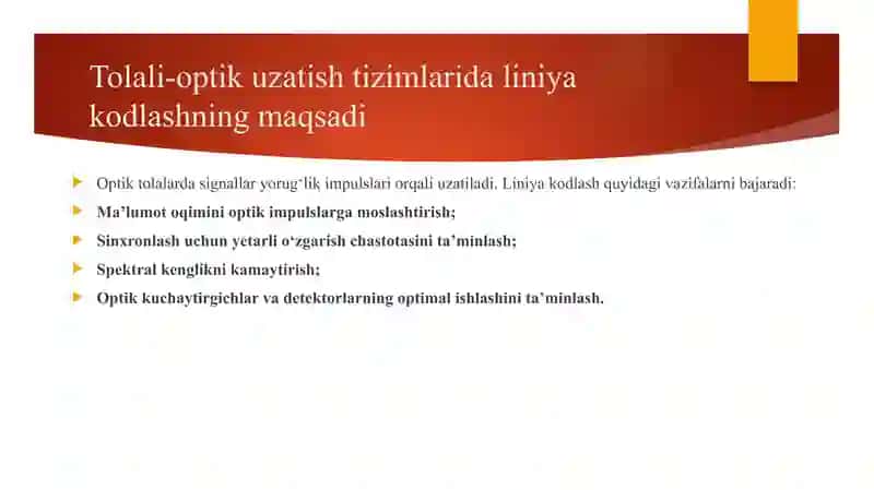 Raqamli tolali-optik uzatish tizimlarining liniya kodlarini tadqiq etish 4