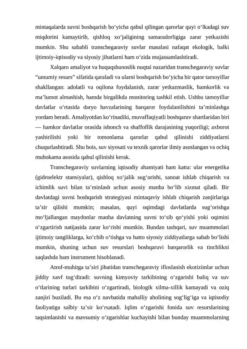 Daryo suvlarining transchegaraviy ifloslanish muammolari 4