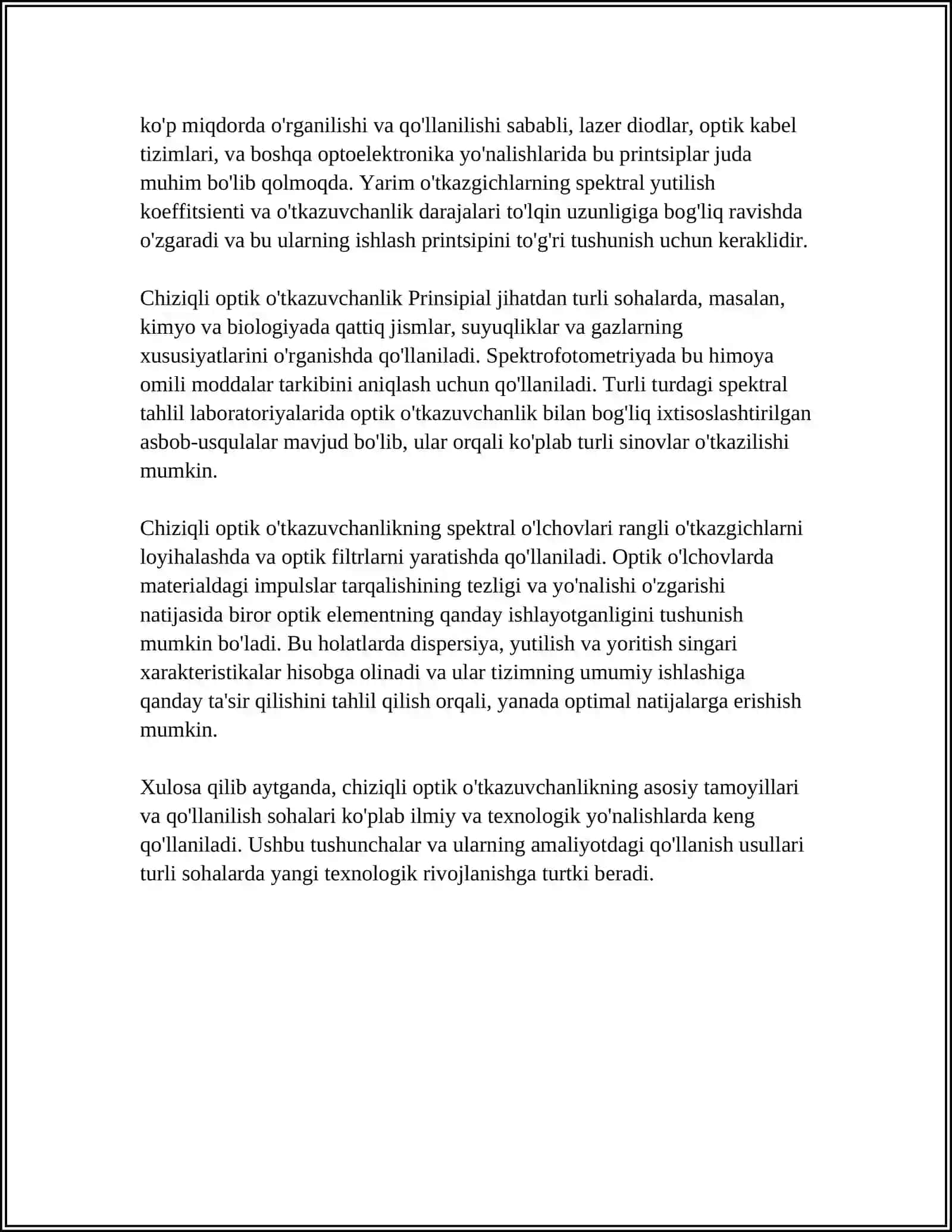 Chiziqli optik o‘tkazuvchanlik 4