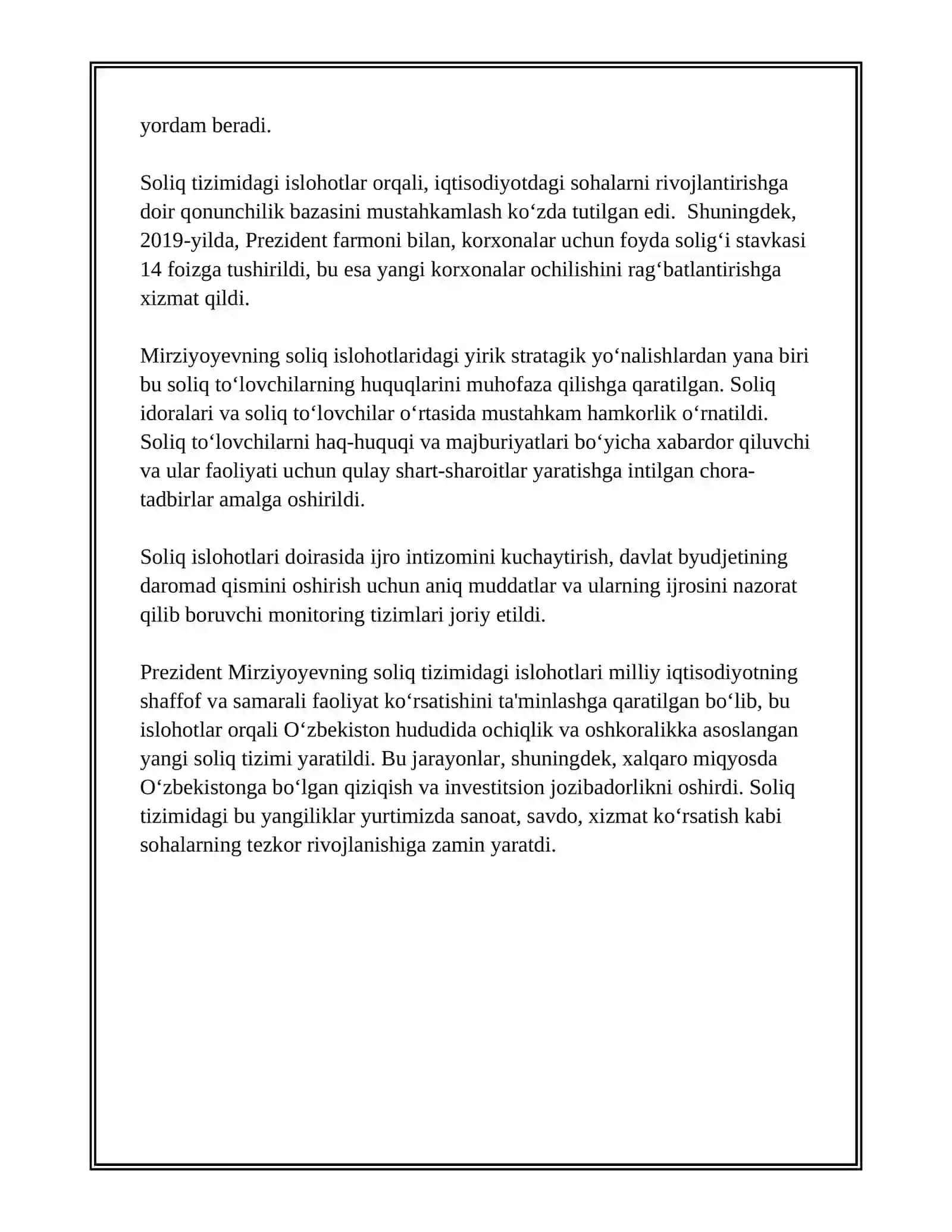 PREZIDENT SH.MIRZIYAEVNING IQTISODIY SOHADAGI ISLOHATLARI 4