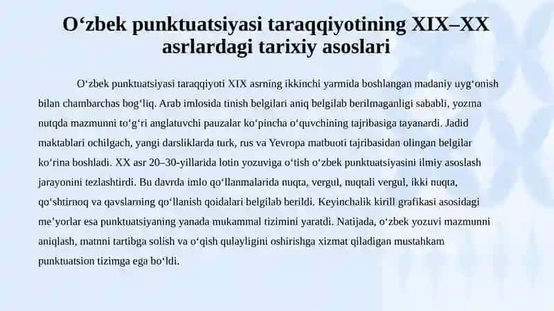 O‘zbek yozuvi va tanish belgilari tizimi 4