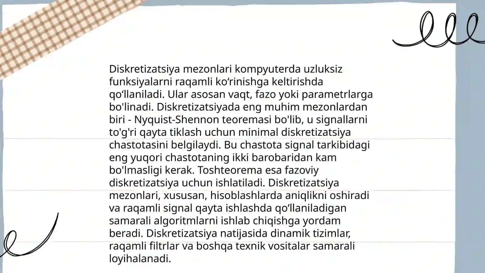 Menejment jarayonining diskretizatsiyasi mezoni 4