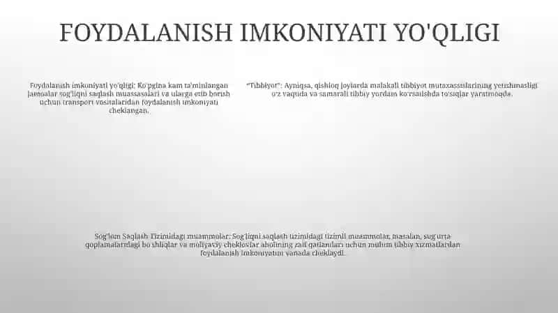 Sog'Liqni Saqlash Tizimidagi Muammolar 4