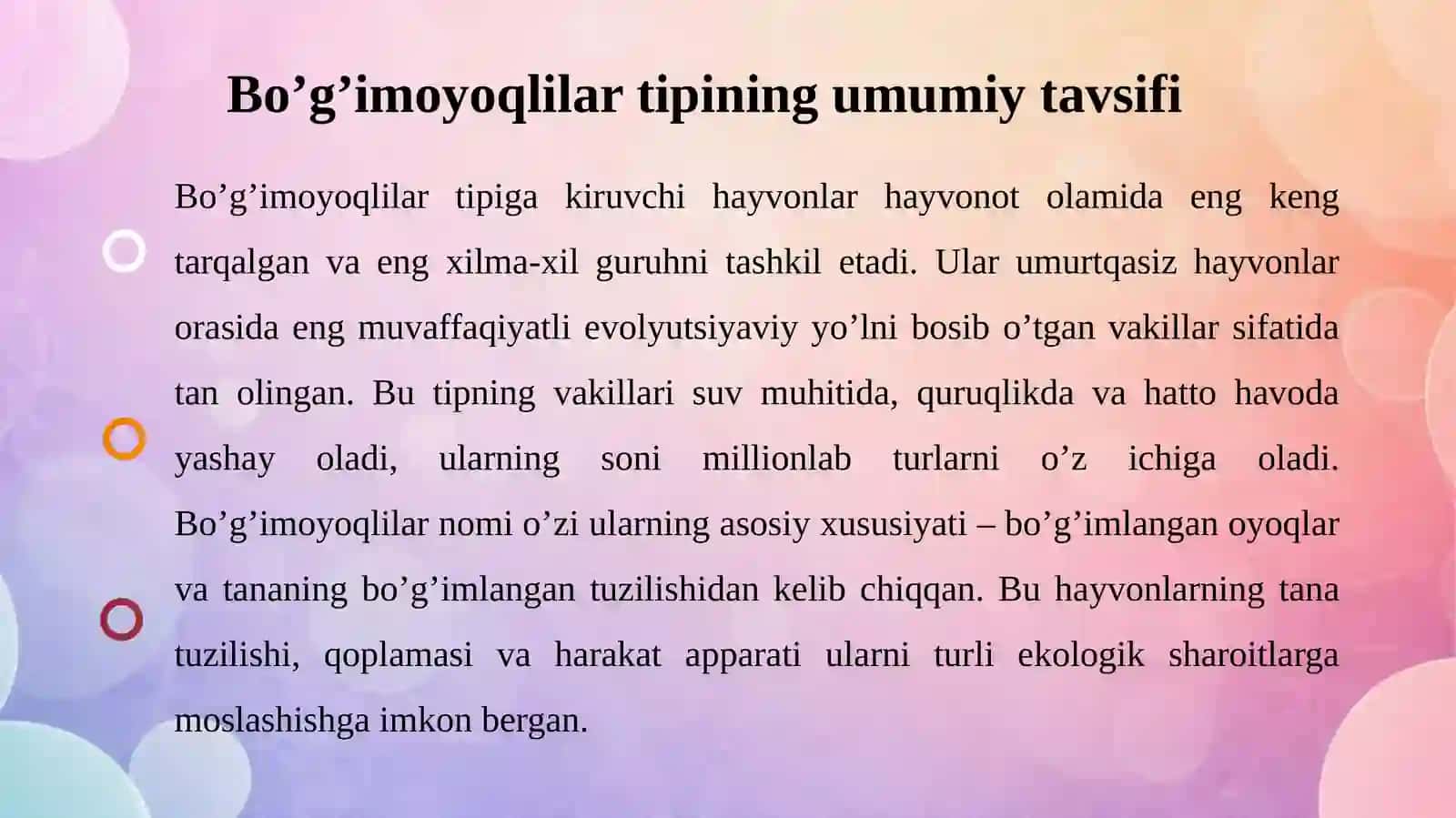Bo’g’imoyoqlilar tipi. Hasharotlar sinfi vakillari. 4