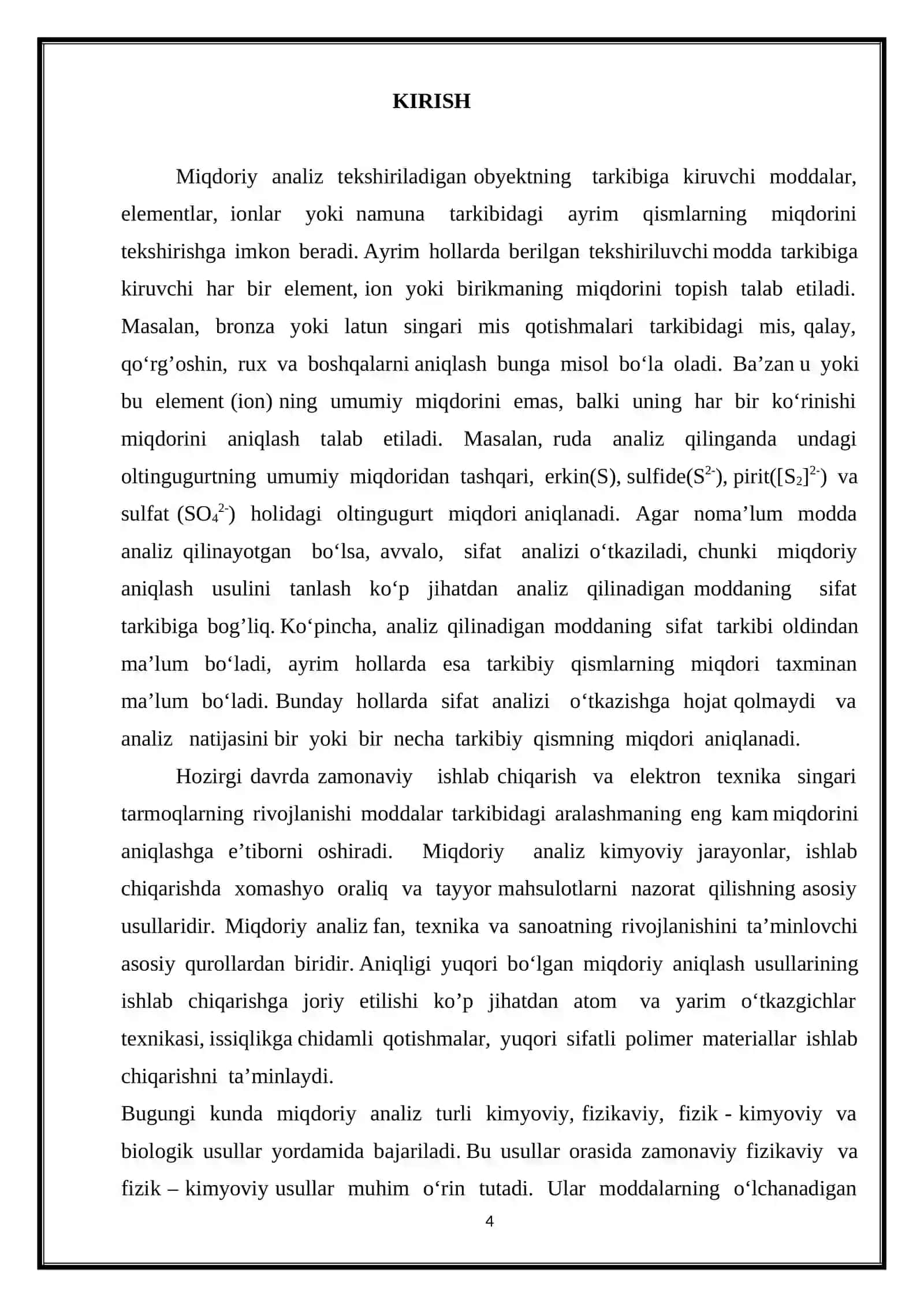 MIQDORIY ANALIZ. NATIJALARINI HISOBLASH 4